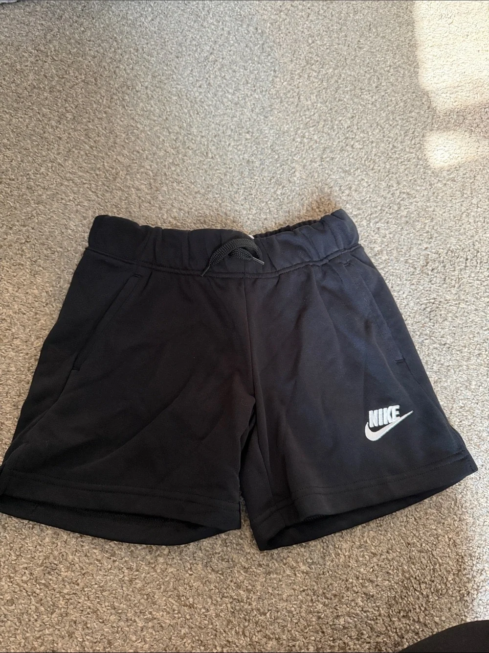Nike Black Kids Sport Shorts with White Swoosh